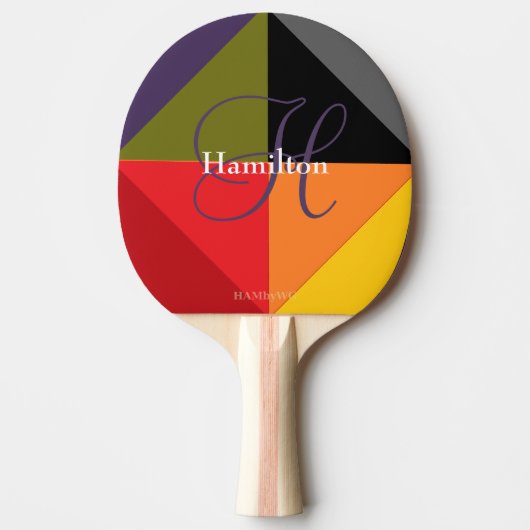 Ping-Pong Paddle - HAMbyWG - kleurrijke geometrisc Tafeltennisbatje (Voorkant)