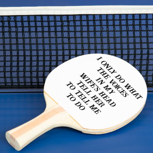 Ping Pong Paddle Husband Wife's Joke  Tafeltennisbatje (Insitu)