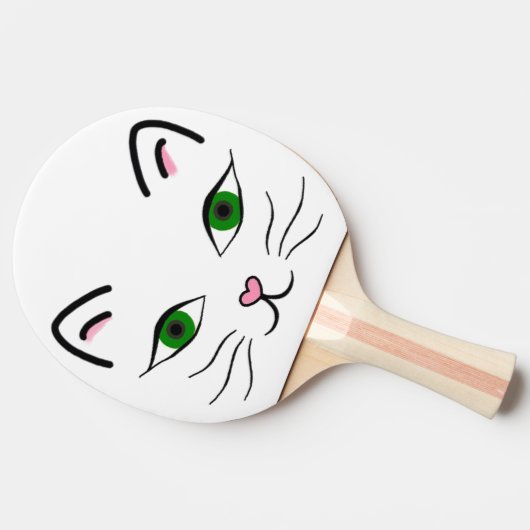 Ping Pong Paddle - Kat Face Tafeltennisbatje (Zijkant)