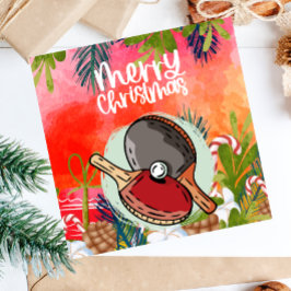 Ping Pong Paddle Kerstgroet Kaart