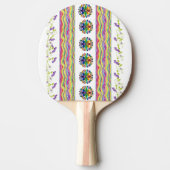 Ping Pong Paddle Kleurrijke Bloemen Tafeltennisbatje (Voorkant)