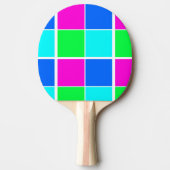 Ping Pong Paddle Kleurrijke Heldere Vierkantjes Tafeltennisbatje (Voorkant)