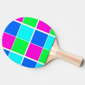 Ping Pong Paddle Kleurrijke Heldere Vierkantjes Tafeltennisbatje (Zijkant)
