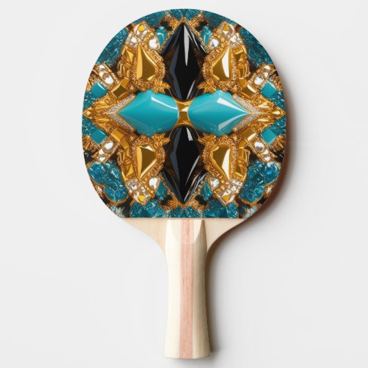Ping pong paddle met Bahamas kleuren Tafeltennisbatje (Achterkant)