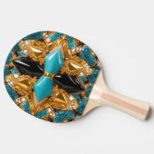 Ping pong paddle met Bahamas kleuren Tafeltennisbatje (Zijkant)