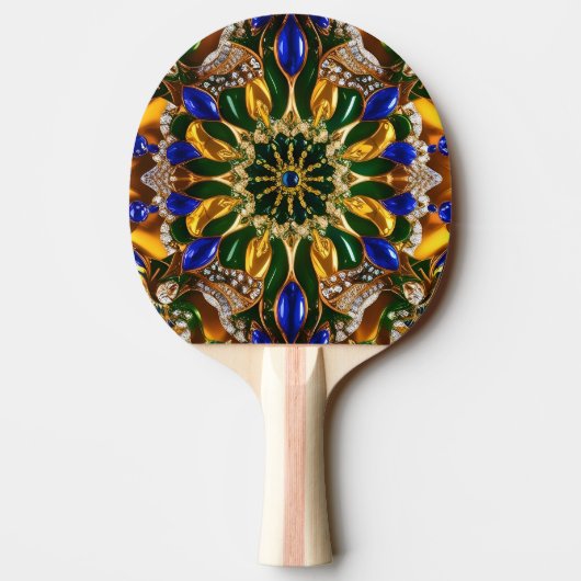 Ping pong paddle met Brazilië Kleuren Tafeltennisbatje (Achterkant)