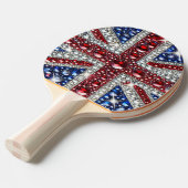 Ping pong paddle met Britse kleuren Tafeltennisbatje (Voorkant Gekanteld)