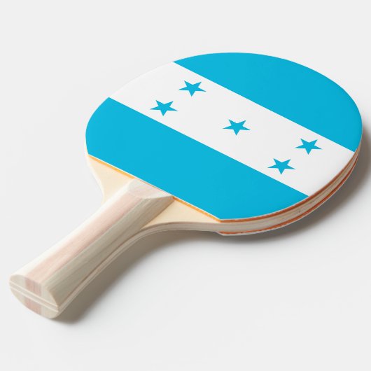 Ping pong paddle met de vlag van Honduras Tafeltennisbatje (Voorkant Gekanteld)