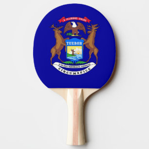 Ping pong paddle met de vlag van Michigan, Verenig Tafeltennisbatje