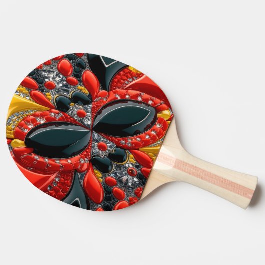 Ping pong paddle met Duitsland Kleuren Tafeltennisbatje (Zijkant)