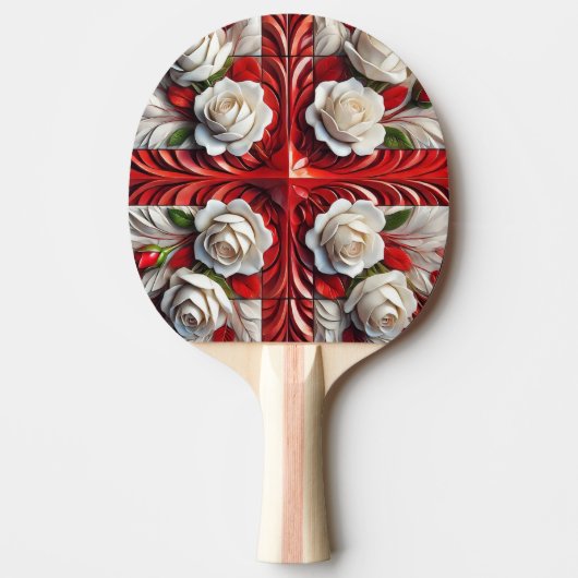 Ping pong paddle met Engelse Rozen Design Tafeltennisbatje (Voorkant)
