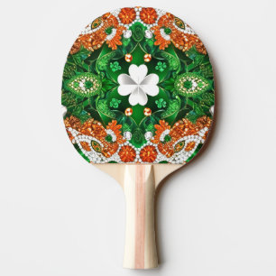 Ping pong paddle met Ierse kleuren Tafeltennisbatje
