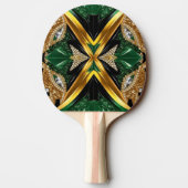 Ping pong paddle met Jamaicaanse kleuren Tafeltennisbatje (Achterkant)