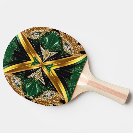 Ping pong paddle met Jamaicaanse kleuren Tafeltennisbatje (Zijkant)