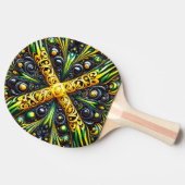 Ping pong paddle met Jamaicaanse kleuren Tafeltennisbatje (Zijkant)