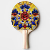 Ping pong paddle met Roemeense kleuren Tafeltennisbatje (Achterkant)