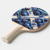 Ping pong paddle met Schotse distels Tafeltennisbatje (Voorkant Gekanteld)
