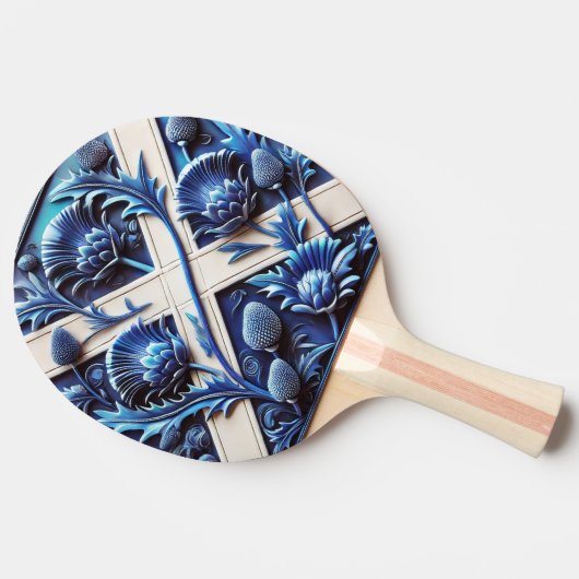 Ping pong paddle met Schotse distels Tafeltennisbatje (Zijkant)