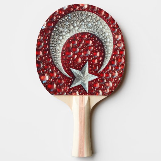 Ping pong paddle met Turkse kleuren Tafeltennisbatje (Achterkant)