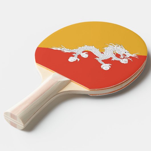 Ping pong paddle met Vlag van Bhutan Tafeltennisbatje (Voorkant Gekanteld)