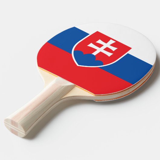 Ping pong paddle met vlag van Slowakije Tafeltennisbatje (Voorkant Gekanteld)