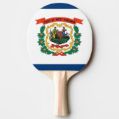 Ping pong paddle met Vlag van West Virginia, Veren Tafeltennisbatje (Achterkant)
