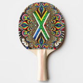 Ping pong paddle met Zuid-Afrikaanse kleuren Tafeltennisbatje (Achterkant)