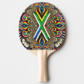 Ping pong paddle met Zuid-Afrikaanse kleuren Tafeltennisbatje (Voorkant)