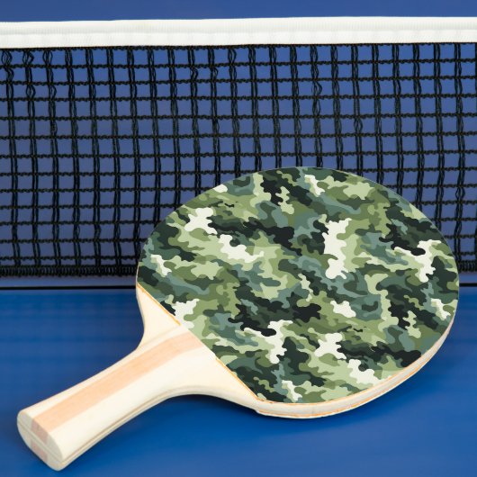 Ping Pong Paddle Militaire Camo Print Tafeltennisbatje (Insitu)