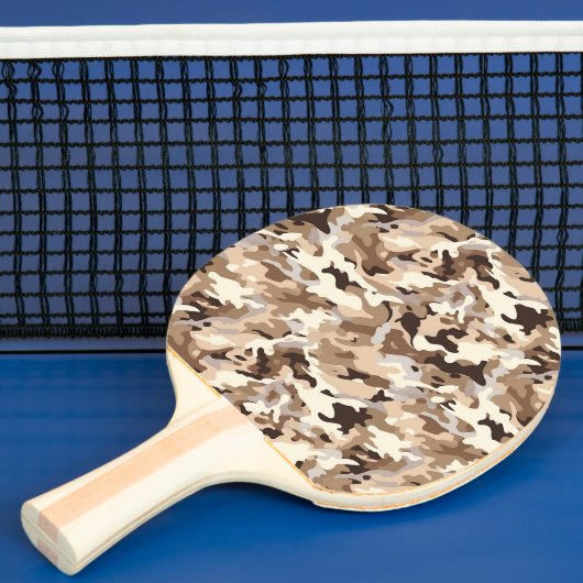 Ping Pong Paddle Militaire Camo Print Tafeltennisbatje (Insitu)