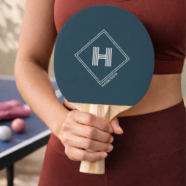 Ping Pong Paddle | Modern Geometrisch Monogram Tafeltennisbatje