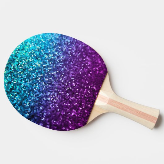 Ping Pong Paddle Mosaic Sparkley Texture Tafeltennisbatje (Zijkant)