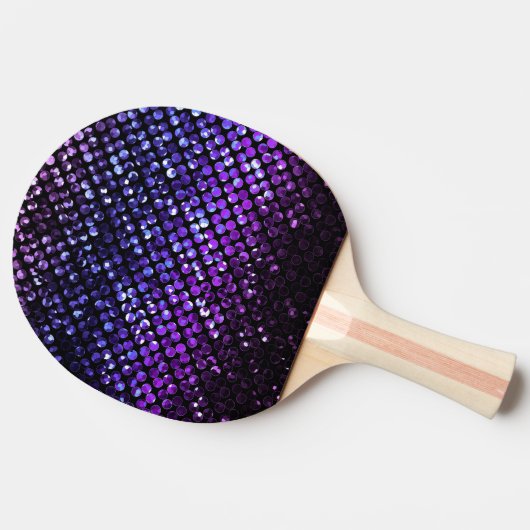 Ping Pong Paddle Paarse Crystal Bling Strass Tafeltennisbatje (Zijkant)