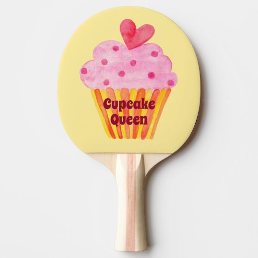 Ping Pong Paddle Pink meisje Cupcake verjaargesche Tafeltennisbatje (Voorkant)