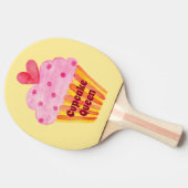 Ping Pong Paddle Pink meisje Cupcake verjaargesche Tafeltennisbatje (Zijkant)