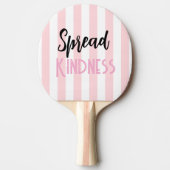 Ping Pong Paddle Pink & White Stripe Kindness Tafeltennisbatje (Voorkant)
