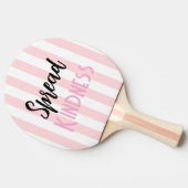 Ping Pong Paddle Pink & White Stripe Kindness Tafeltennisbatje (Zijkant)