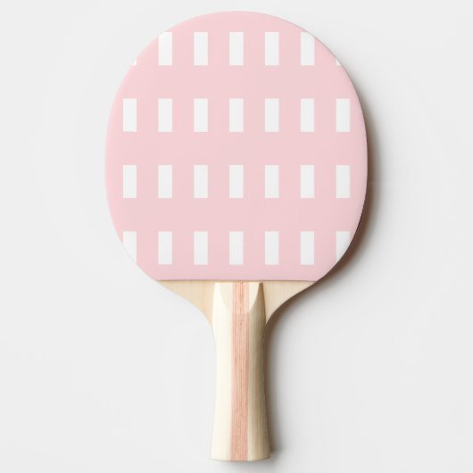 Ping Pong Paddle Pink & White Stripe Square Tafeltennisbatje (Voorkant)