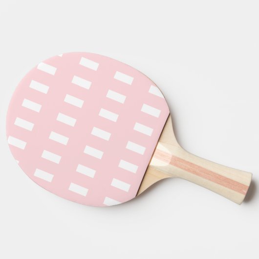 Ping Pong Paddle Pink & White Stripe Square Tafeltennisbatje (Zijkant)