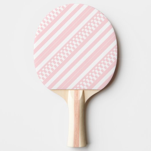 Ping Pong Paddle Pink & White Stripe Square Tafeltennisbatje (Voorkant)