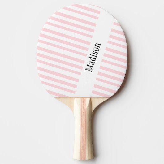 Ping Pong Paddle Pink & White Stripe Tafeltennisbatje (Voorkant)