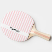 Ping Pong Paddle Pink & White Stripe Tafeltennisbatje (Zijkant)
