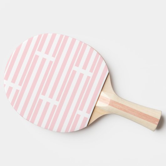 Ping Pong Paddle Pink & White Stripe Tafeltennisbatje (Zijkant)