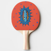 Ping Pong Paddle - Pop Art Wham Blue Oranje Tafeltennisbatje (Achterkant)
