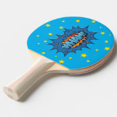 Ping Pong Paddle - Pop Art Wham Blue Oranje Tafeltennisbatje (Voorkant Gekanteld)