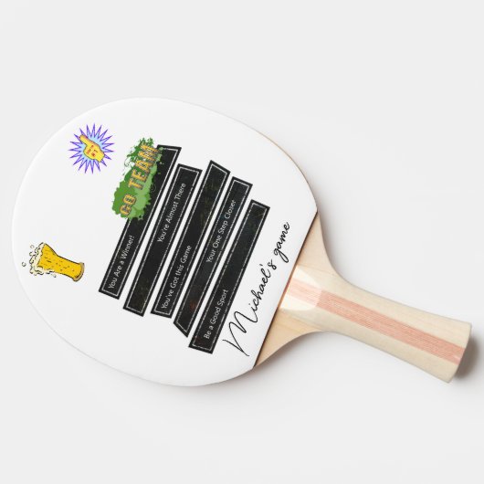 Ping Pong Paddle Positieve uitspraken Tafeltennisbatje (Zijkant)