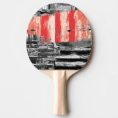 Ping Pong Paddle – Red Pulse Abstract Design Tafeltennisbatje (Voorkant)