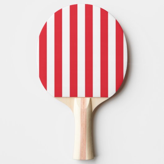 Ping Pong Paddle Red & White Stripe Tafeltennisbatje (Voorkant)