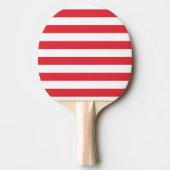 Ping Pong Paddle Red & White Stripe Tafeltennisbatje (Voorkant)