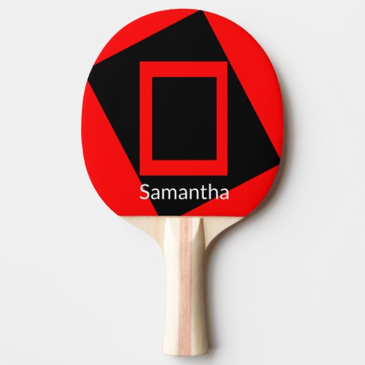 Ping Pong Paddle Rood Zwart Tafeltennisbatje (Voorkant)